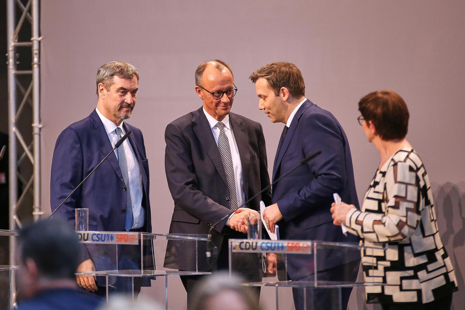Söder, Merz, Klingbeil, Esken am 09.04.2025