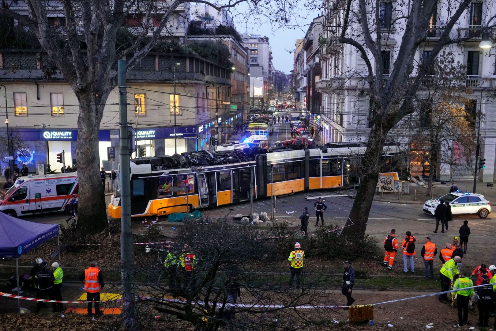 Straßenbahn in Mailand entgleist