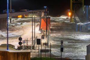 Sturmflut an der Nordseeküste