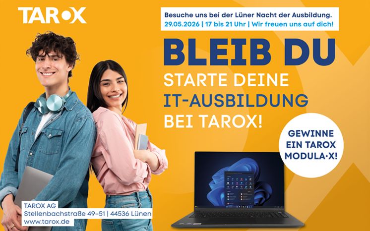 TAROX AG lädt zur Lüner Nacht der Ausbildung 2026 ein