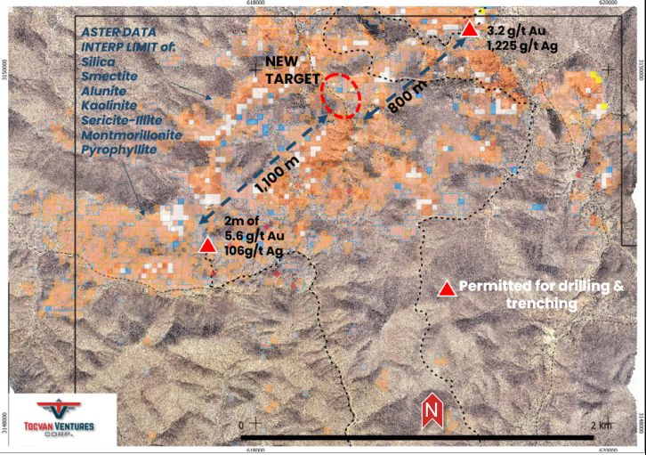 Tocvan gibt die Entdeckung eines neuen Ziels mit historischen untertägigen Abbaubereichen in der North Alteration Zone auf dem Gold-Silber-Projekt Gran Pilar bekannt