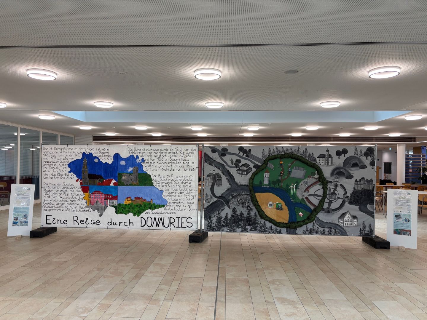 Wanderausstellung des Jugendkunstwettbewerbs DONAURIES beim Jazz‑Kunst‑Abend am THG Nördlingen