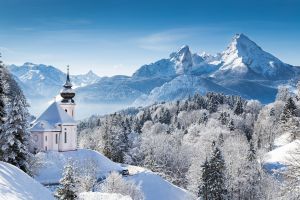 winter, snow, mountains