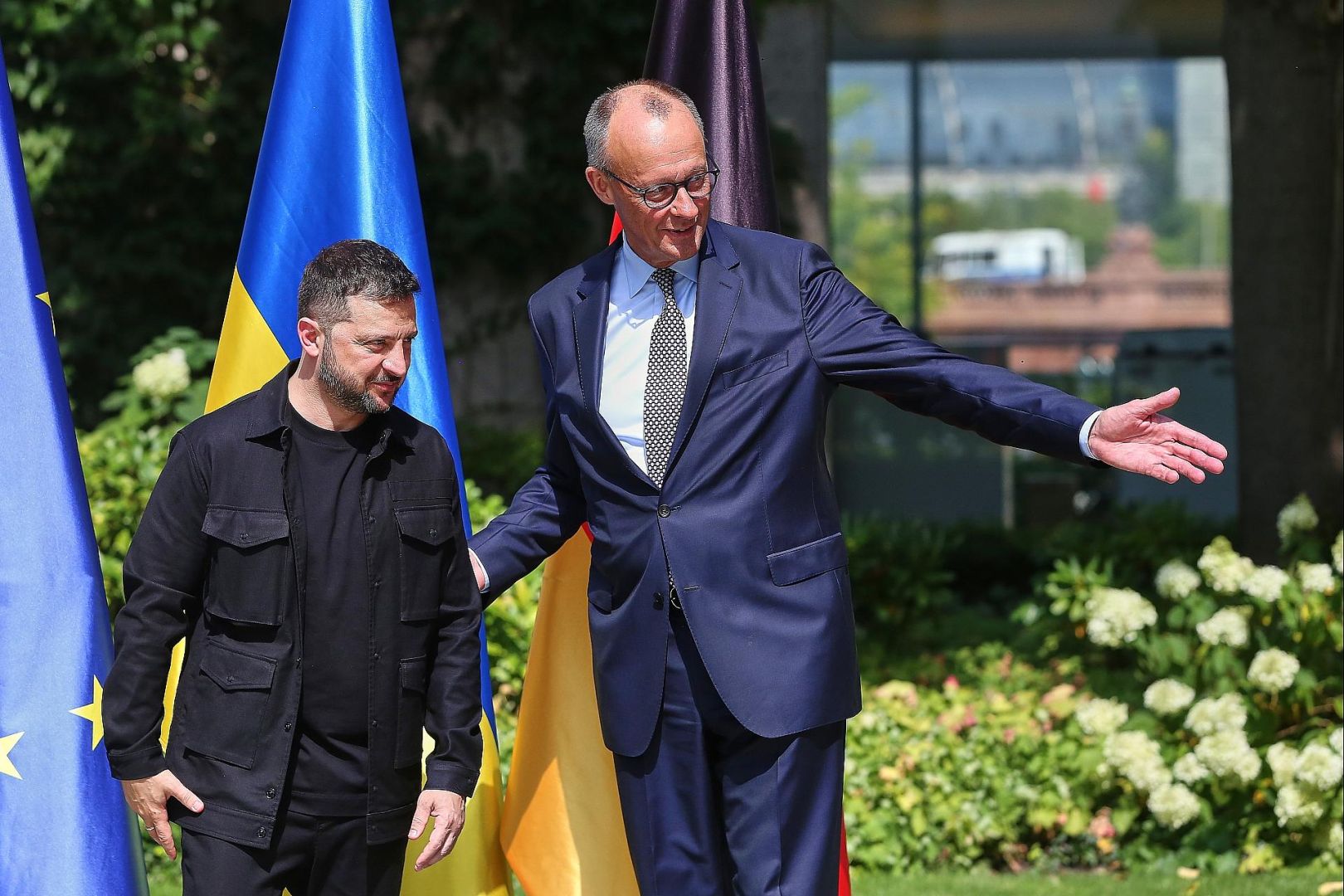Wolodymyr Selenskyj und Friedrich Merz am 13.08.2025