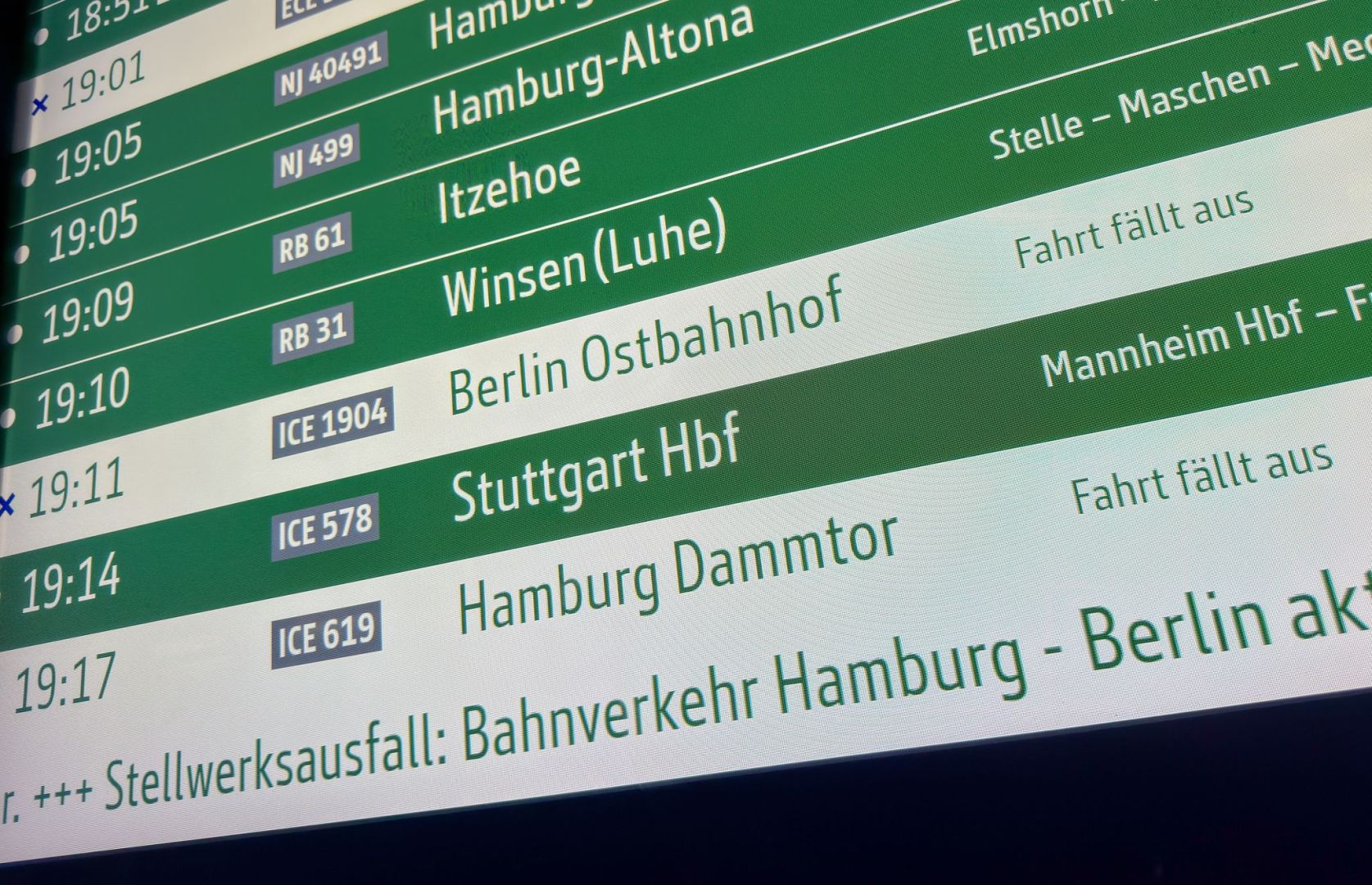 Zugverkehr Hamburg-Berlin