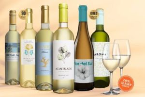 6 Flaschen Weißwein (Vinos Blanco Paket) + 2 Schott Zwiesel Gläser für 25,99€