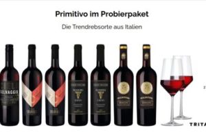 8 Flaschen Rotwein (Primitivo Paket) + 2 Schott Zwiesel Gläser für 39,90€ inkl. Versand