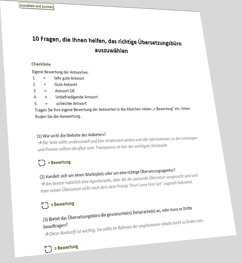 So finden Sie das richtige bersetzungsbro