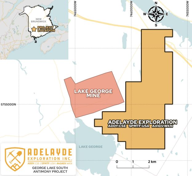 Adelayde Exploration leitet Arbeitsprogramm auf dem Antimon-Wolfram-Projekt George Lake South in New Brunswick ein