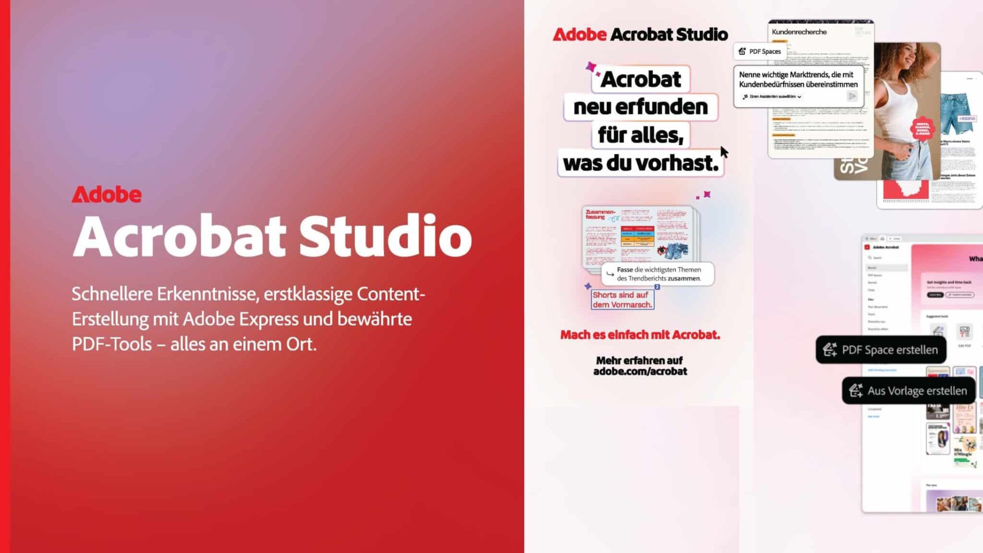 Adobe Acrobat Studio jetzt in deutscher Sprache mit KI-Assistenten und Express-Integration