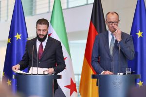 Ahmed al-Scharaa und Friedrich Merz am 30.03.2026