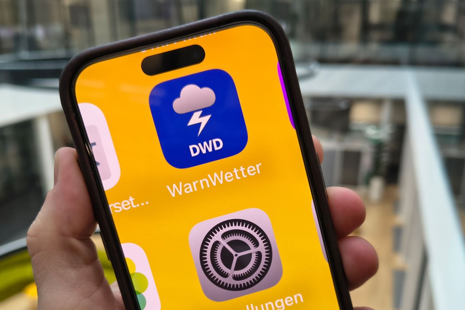 Aktivierte Bildschirmlupe auf einem iPhone