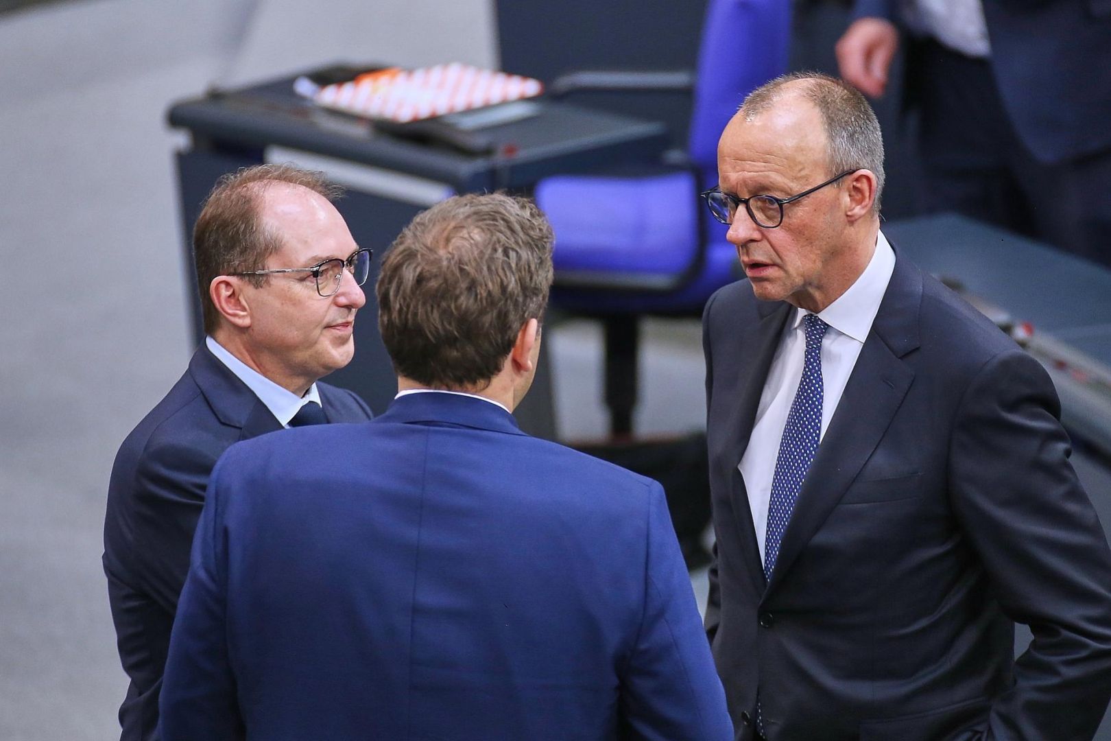 Alexander Dobrindt, Lars Klingbeil, Friedrich Merz am 25.03.2025