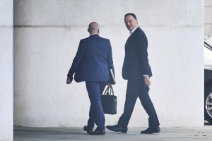Alexander Hoffmann und Jens Spahn bei ihrer Ankunft zum Koalitionsausschuss am 12.05.2026