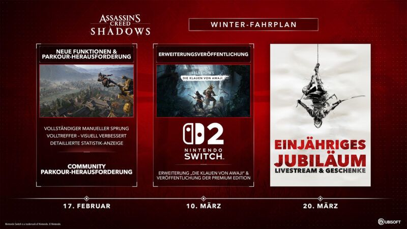 Assassin’s Creed Shadows – Erfahrt mehr über die Winter-Roadmap