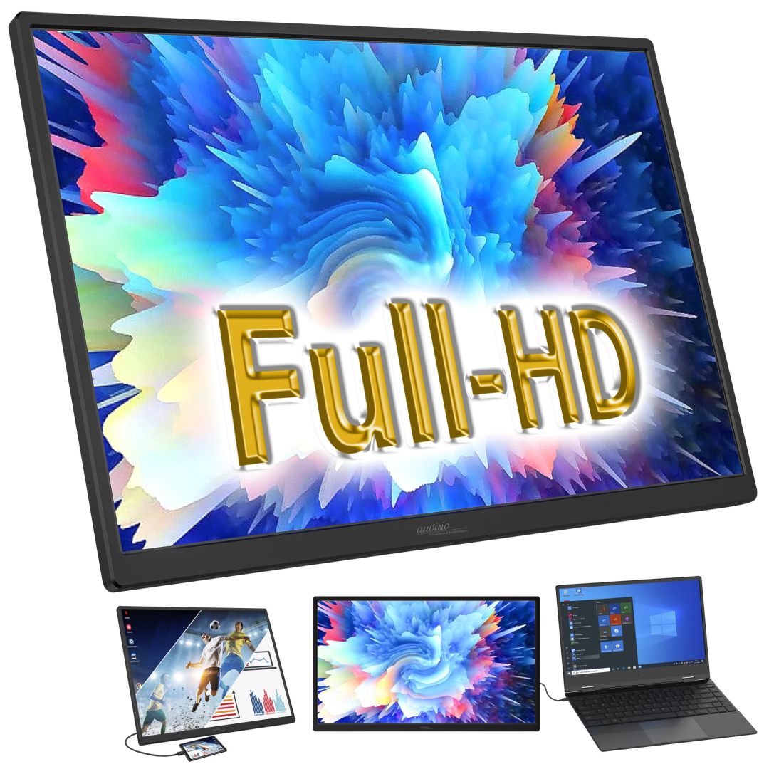 auvisio Mobiler Full-HD-IPS-Monitor EZM-315 mit 18,5