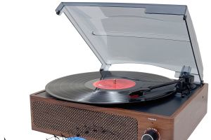 auvisio Schallplattenspieler & -Digitalisierer UPL-200.mp, Stereo-Lautsprecher, Bluetooth