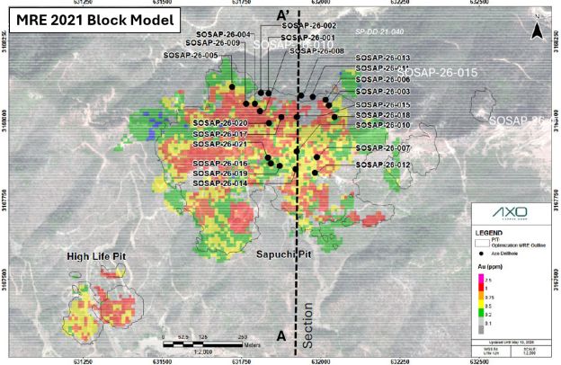 Axo Metals erfasst im San-Antonio-Projekt 23,6 Meter mit 2,13 g/ t von der Oberfläche