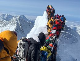 Bergsteiger und Bergführer auf dem Mount Everest