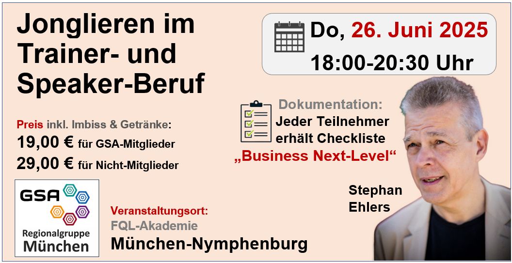 Besonderer Info-Abend für Coaches, Trainer und Redner am 26.06.2025 um 18 Uhr in München