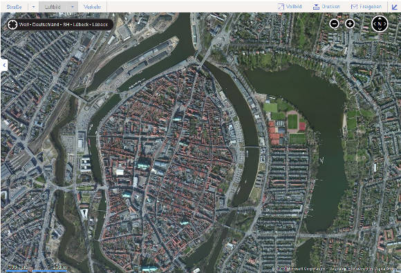 Bing Maps zeigt neue Karten – von Lübeck und der ganzen Welt
