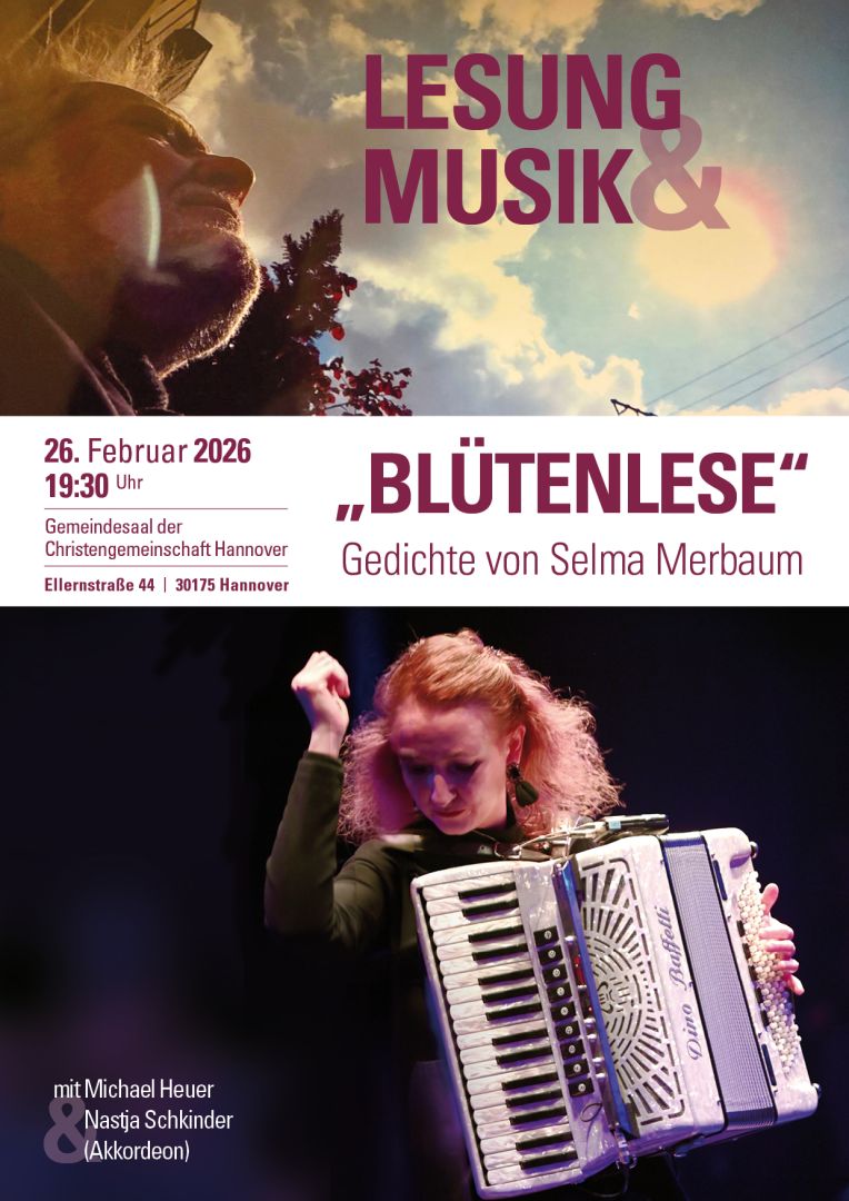 „Blütenlese“: Lesung und Musik mit Gedichten von Selma Merbaum