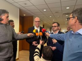 Brandenburgs Ministerpräsident Woidke und CDU-Landeschef Redmann