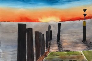 Butjadingen: „Dem Himmel so nahe“ – Aquarelle von Peter Bock im Atrium in Burhave