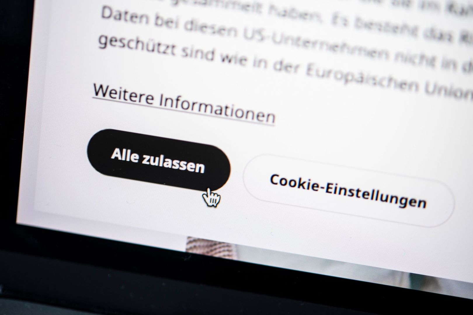 Button «Alle zulassen» auf einer Website