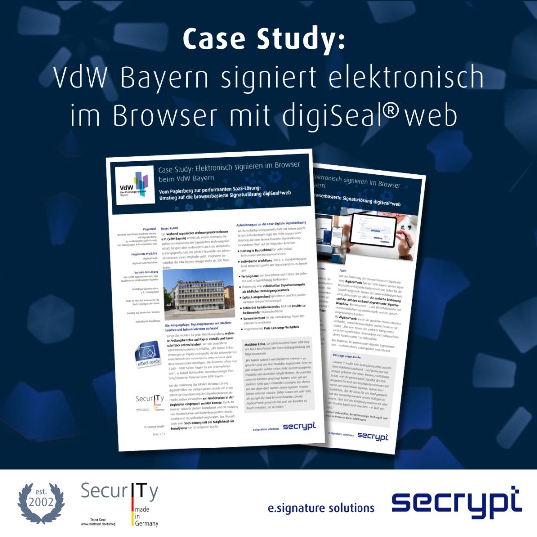 Case Study: VdW Bayern digitalisiert Signaturprozesse mit digiSeal®web