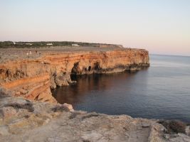 cliff, formentera, sunset september