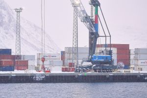 Containerhafen von Nuuk auf Grönland am 19.01.2026