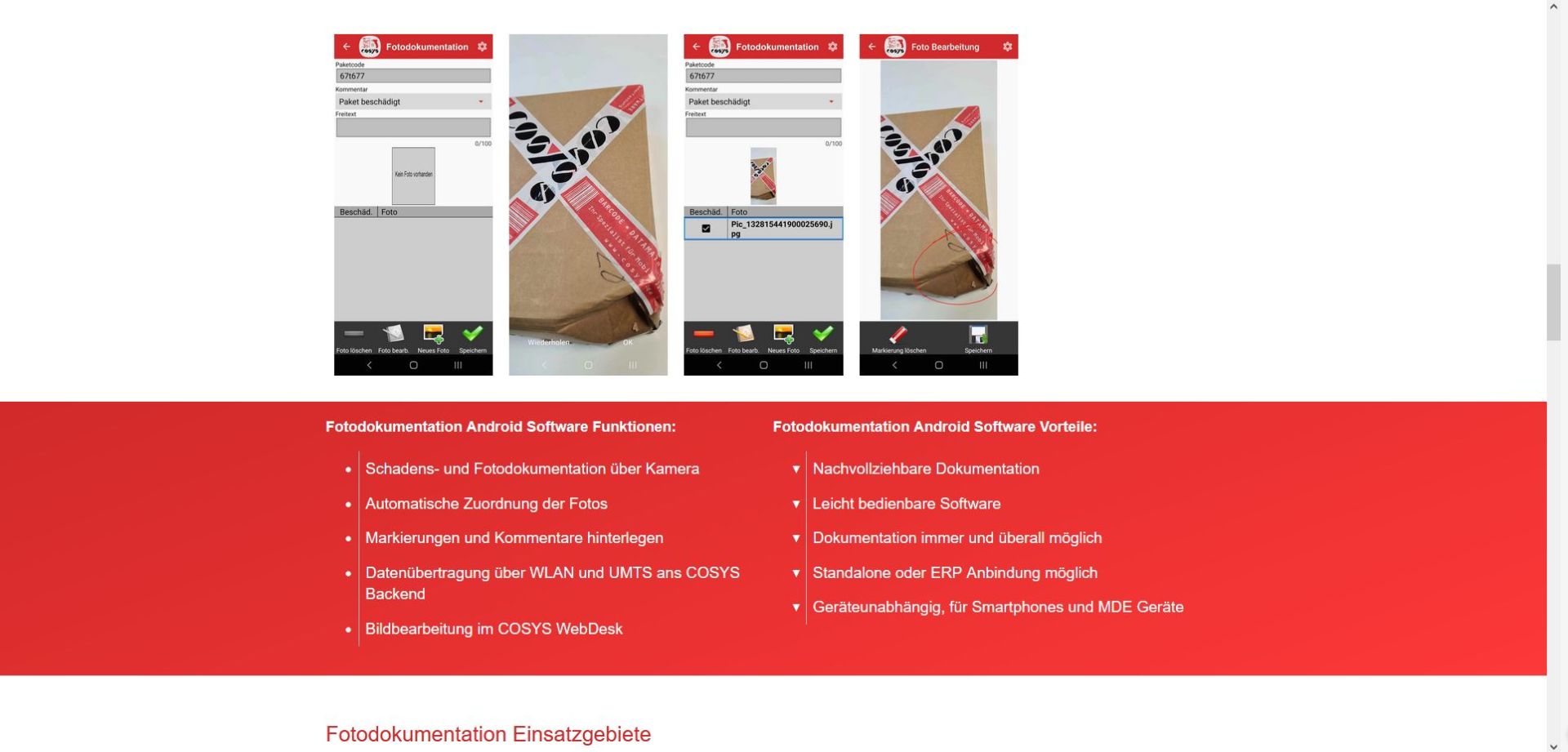 COSYS Fotodokumentation im Einzelhandel