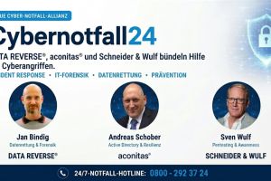 Cybernotfall24: DATA REVERSE®, aconitas® und Schneider & Wulf bündeln Hilfe bei Cyberangriffen