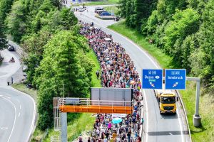 Demonstration und Totalsperre auf Brennerautobahn