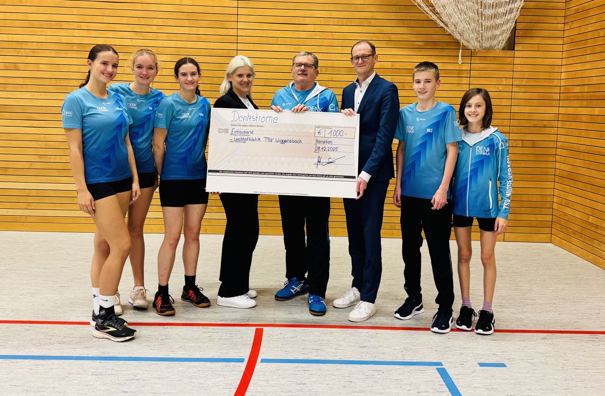 Denkströme unterstützt Leichtathletik Wiggensbach mit 1.000 Euro