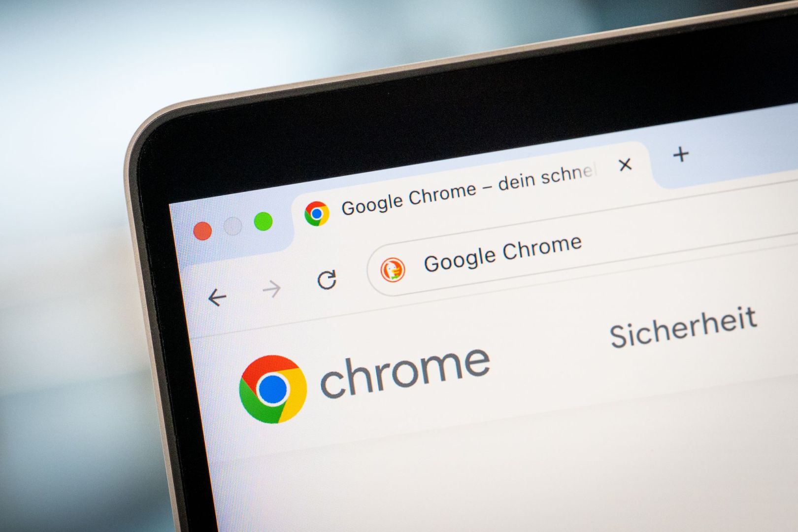Der Google Chrome Browser auf einem Computerbildschirm