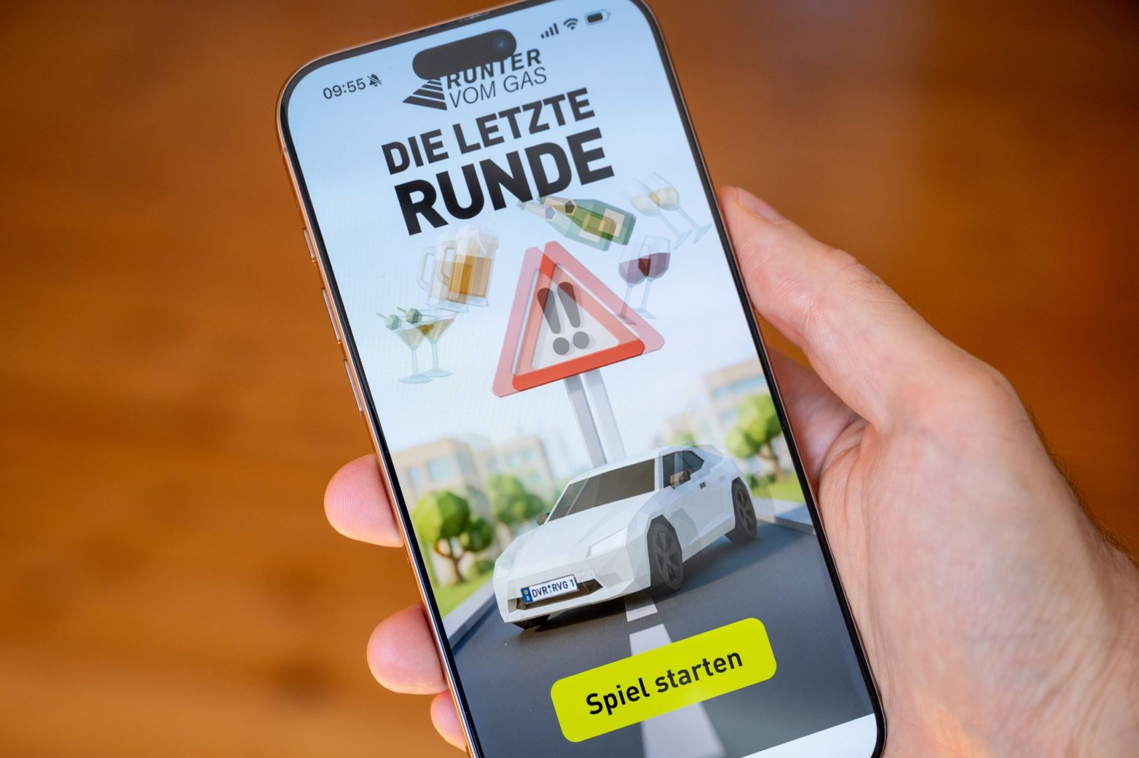 Der Startscreen der Web-App «Die letzte Runde» auf einem Handy