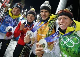 Deutsche Biathlon-Staffel von Sotschi 2014