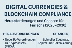 Digital Currencies & Blockchain Compliance: Herausforderungen und Chancen für FinTechs (2025–2030)