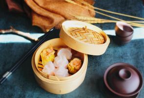 dim sum, breakfast, shrimp dumplings, siu mai