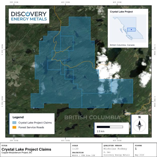 Discovery Energy Metals Corp. mobilisiert Feldteams für Programm zur Oberflächenprobenahme auf Cu-Mo-Projekt Crystal Lake in British Columbia