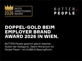 Doppel-Gold für BUTTER.People beim Employer Branding Award 2026 in Wien