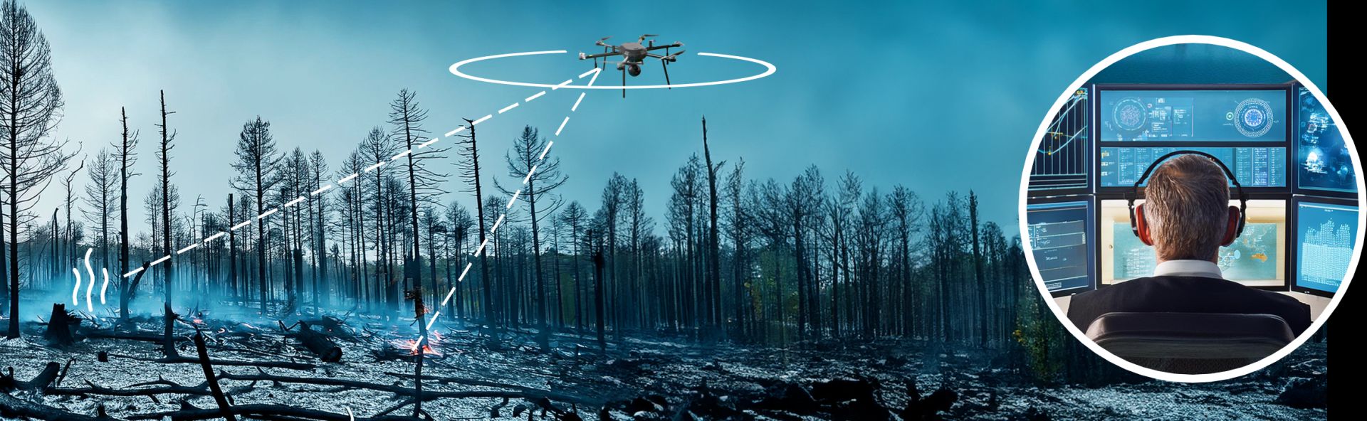 Drohnen spüren Glutnester in Wäldern auf
