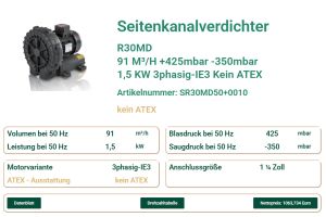 Effiziente Belüftung in der Abwasseraufbereitung – Seitenkanalverdichter R30MD