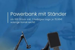 Ein hochwertiges Give-away: Powerbanks mit Logo oder als Sonderanfertigung von EDV-Werbeartikel.
