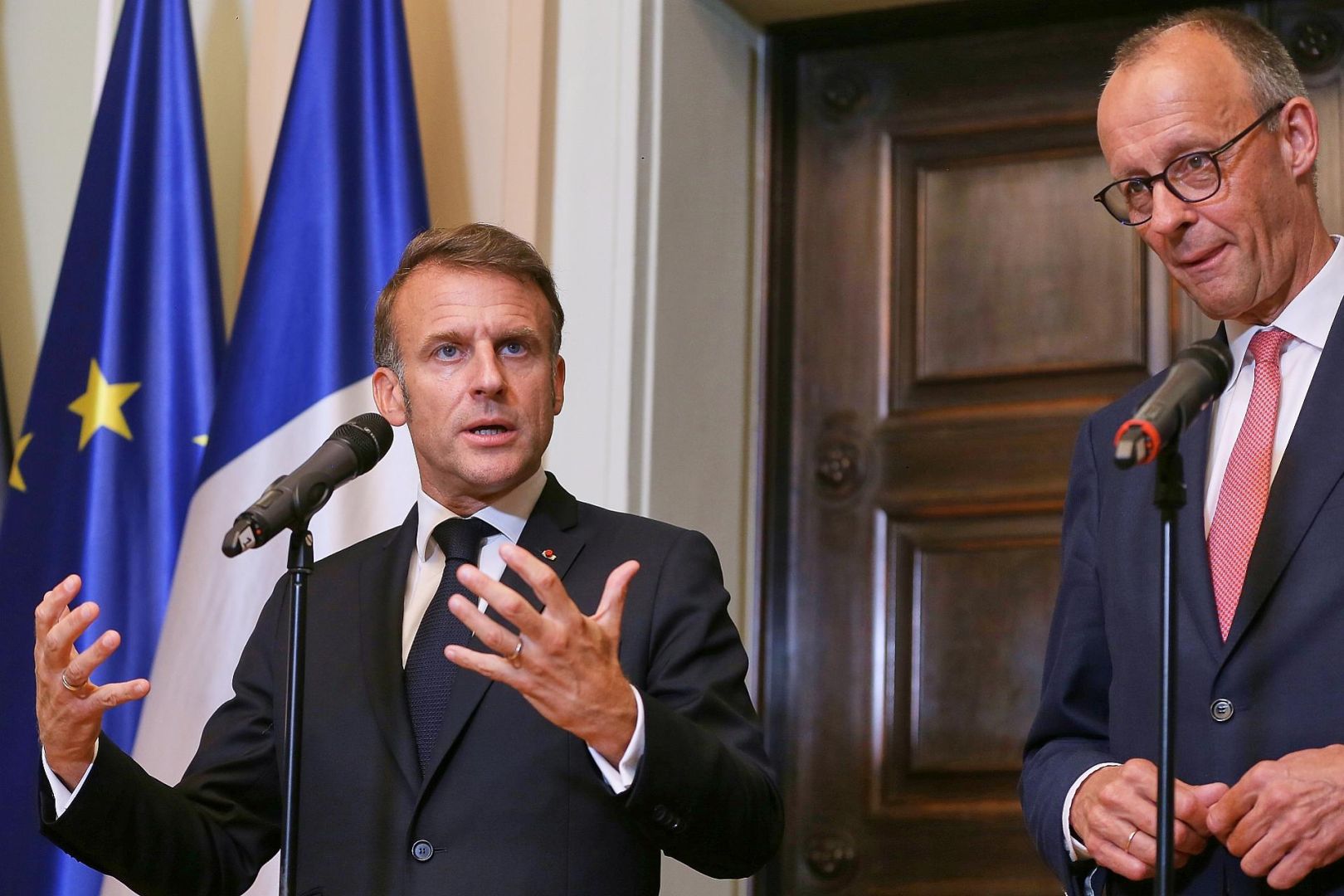 Emmanuel Macron und Friedrich Merz am 23.07.2025