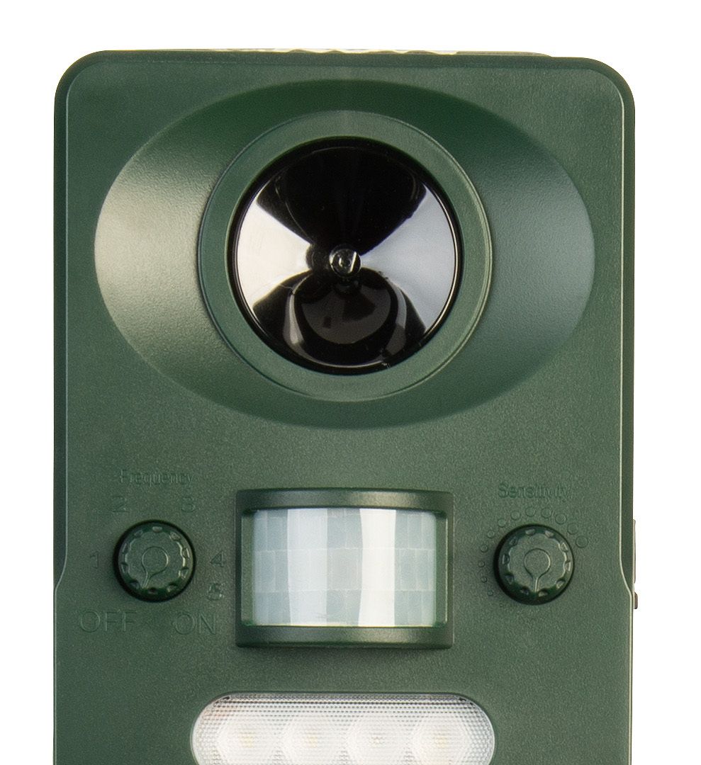 Exbuster Ultraschall-Solar-USB-Tierschreck TS-820 mit Blitzlicht und PIR-Sensor, IP44