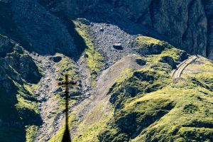 Felssturz nahe Staudamm Grand Dixence im Schweizer Wallis