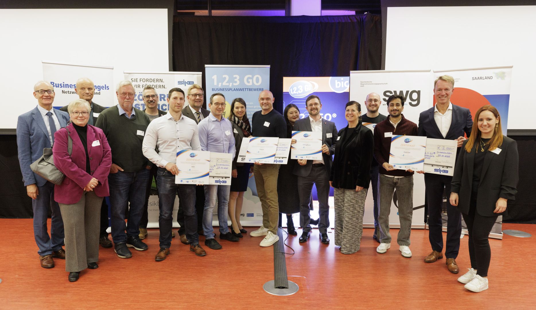 filehub, Suprvise, MIA und SWingRope sind Preisträger beim diesjährigen Businessplanwettbewerb 1,2,3 GO